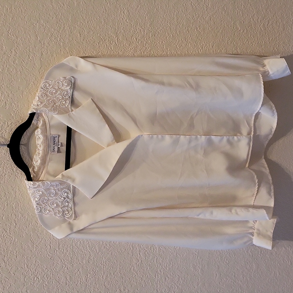 Cream Long Sleeve Button Down